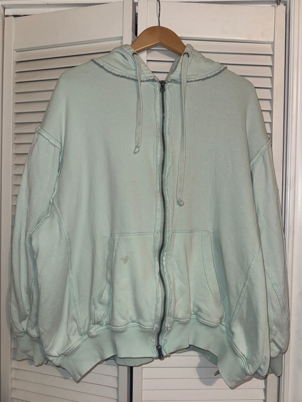 Free People/We The Free By Your Side Lined Hoodie Oversized Zip Jacket - L - Picture 4 of 9